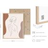 imageHAUS AND HUES Tropical Leaf Wall Art  Monstera ampamp Palm Prints Botanical Line Drawing Greenery Decor Black Frame 24x36Colored Woman