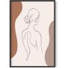 imageHAUS AND HUES Tropical Leaf Wall Art  Monstera ampamp Palm Prints Botanical Line Drawing Greenery Decor Black Frame 24x36Colored Woman