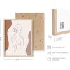 imageHAUS AND HUES Tropical Leaf Wall Art  Monstera ampamp Palm Prints Botanical Line Drawing Greenery Decor Black Frame 24x36Colored Woman