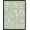 imageHAUS AND HUES Abstract Framed Wall Art  Sage Green Aesthetic Decor Minimalist Green Room Posters Modern Botanical Prints for Bedroom or Living Room Beige 12quot x 16quotGreen Face Line