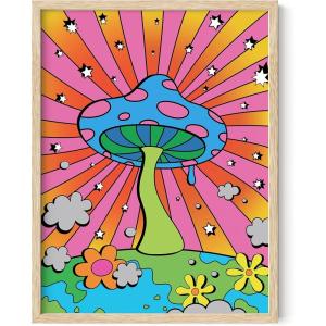 imageHAUS AND HUES Indie ampamp Y2K Posters  Aesthetic Preppy Wall Art Cool Blue Prints for Teen Girls Bedroom Decor Unframed 12x16Rainbow Mushroom