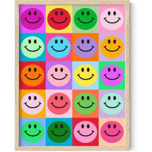 imageHAUS AND HUES Indie ampamp Y2K Posters  Aesthetic Preppy Wall Art Cool Blue Prints for Teen Girls Bedroom Decor Unframed 12x16Rainbow Smileys
