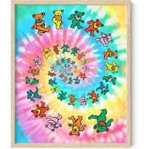 imageHAUS AND HUES Indie ampamp Y2K Posters  Aesthetic Preppy Wall Art Cool Blue Prints for Teen Girls Bedroom Decor Unframed 12x16Tie Dye Bears