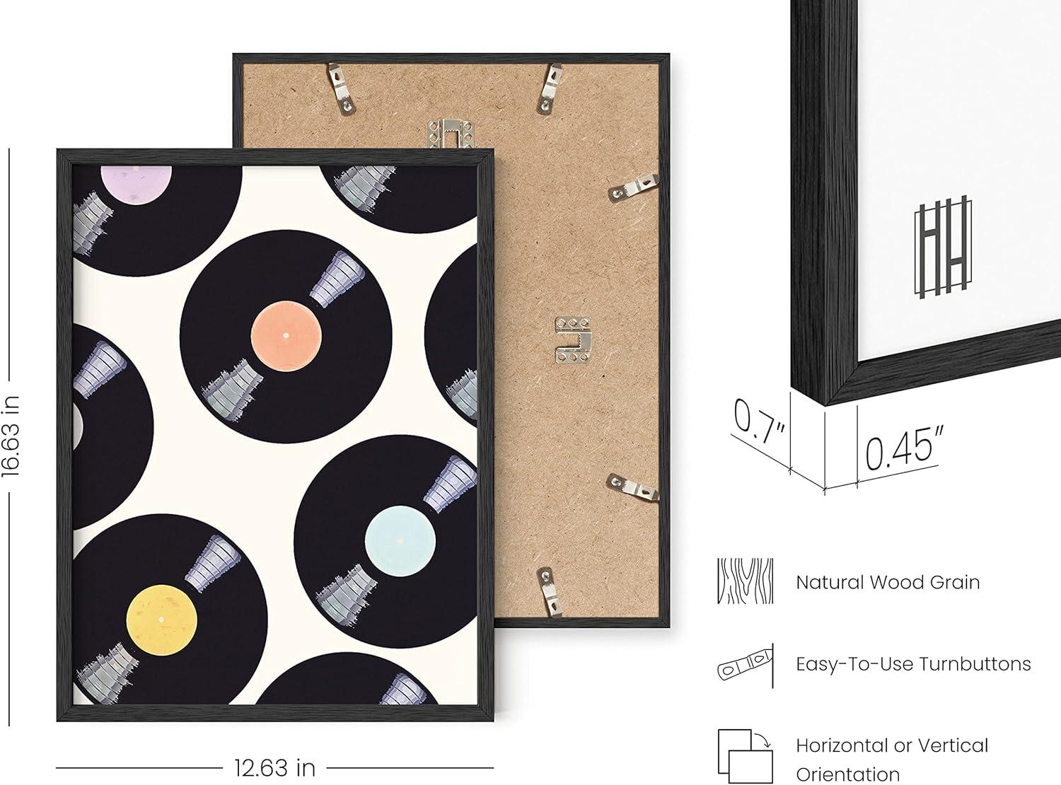 imageHAUS AND HUES Retro Sunglasses Art Poster  Indie Aesthetic Trippy Wall Art Cool Retro Decor for Teen Girls Room Beige Frame 12x16Vintage Discs