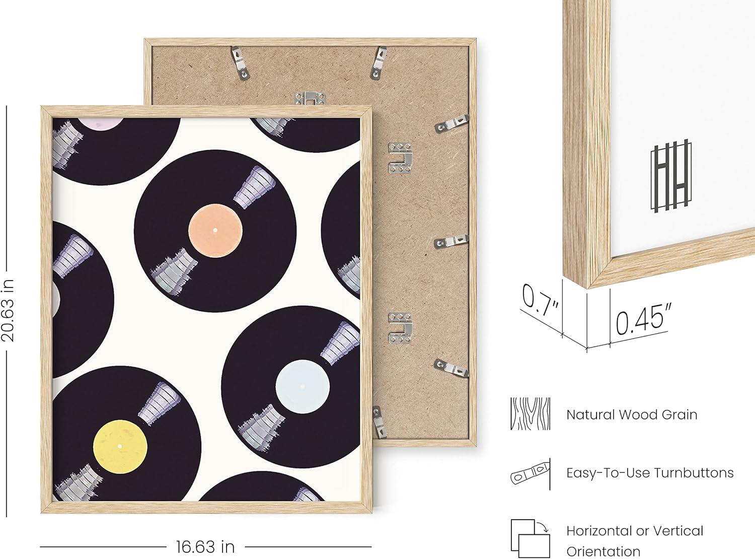 imageHAUS AND HUES Retro Sunglasses Art Poster  Indie Aesthetic Trippy Wall Art Cool Retro Decor for Teen Girls Room Beige Frame 12x16Vintage Discs