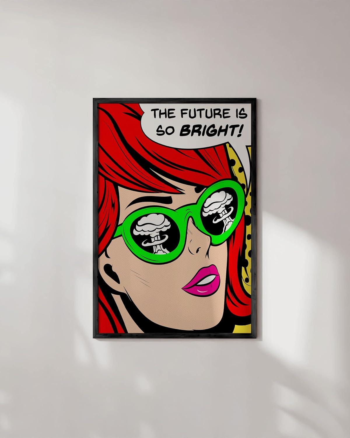 imageRipGrip Pop Art and Vintage Poster Print  Trendy Andy Warhol Wall Art Dope Posters Cool College Posters Dorm Wall Decor Cool Wall Art Unframed 12quotx 16quot The Future is BrightRed