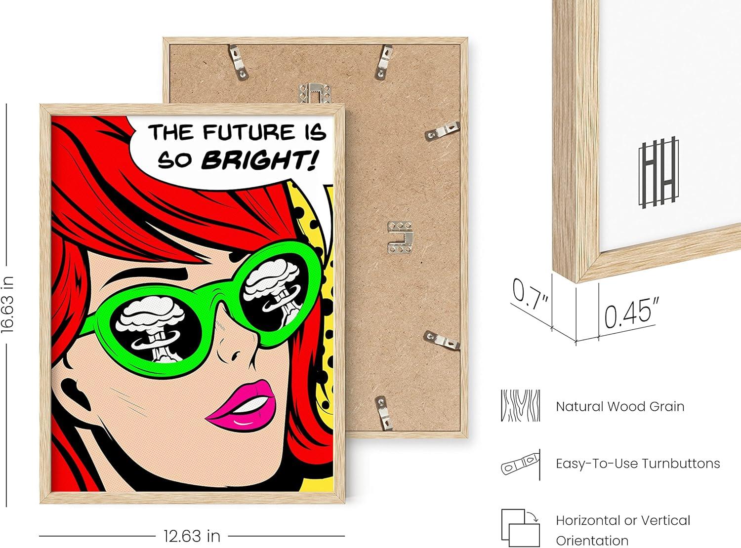 imageRipGrip Pop Art and Vintage Poster Print  Trendy Andy Warhol Wall Art Dope Posters Cool College Posters Dorm Wall Decor Cool Wall Art Unframed 12quotx 16quot The Future is BrightRed