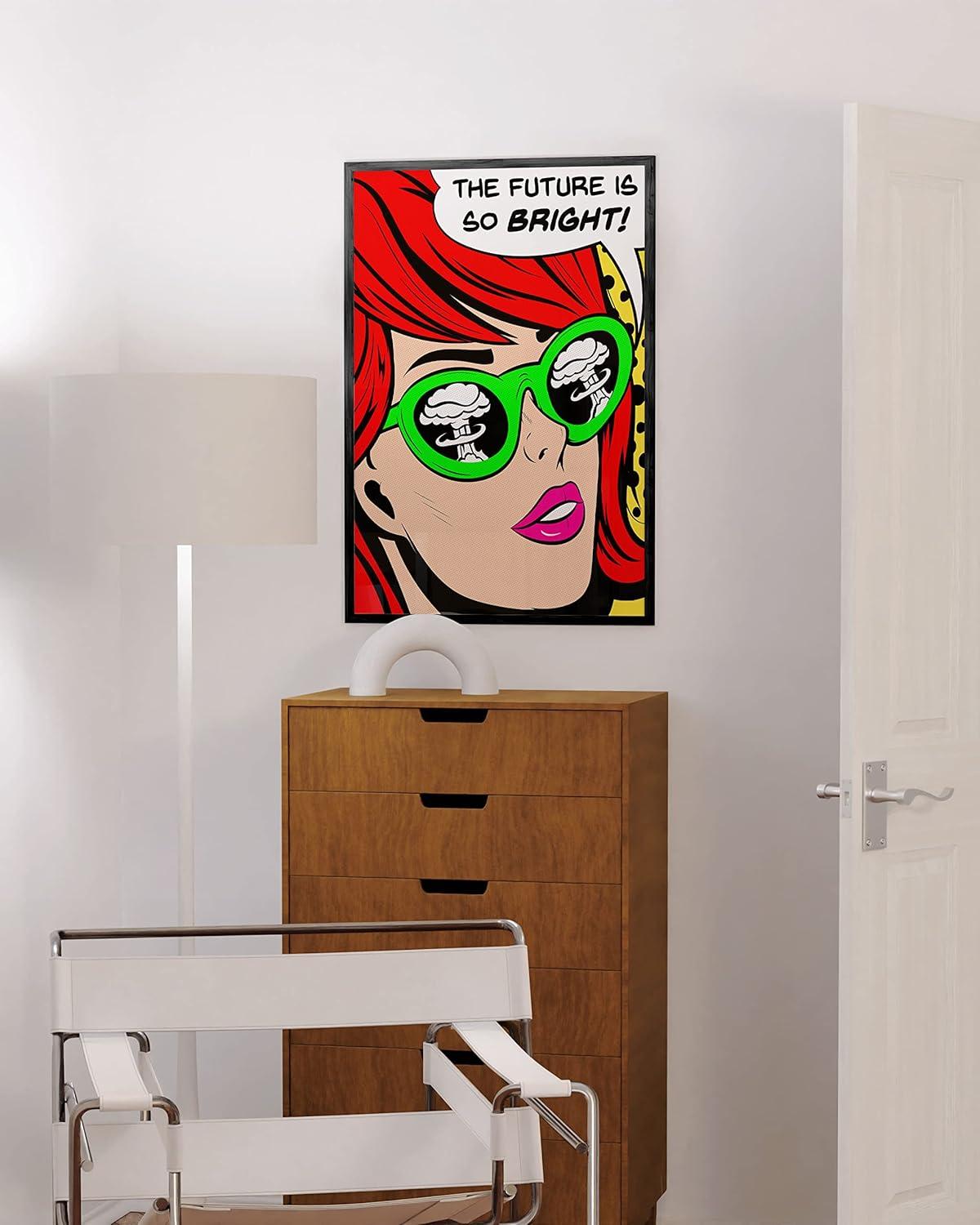 imageRipGrip Pop Art and Vintage Poster Print  Trendy Andy Warhol Wall Art Dope Posters Cool College Posters Dorm Wall Decor Cool Wall Art Unframed 12quotx 16quot The Future is BrightRed