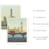 imageHAUS AND HUES City Wall Art Vintage Travel Posters  Set of 4 Travel Wall Art Posters of London New York Print Paris Wall Poster and Amsterdam City Wall Decor Unframed 16x20Unframed