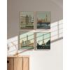 imageHAUS AND HUES City Wall Art Vintage Travel Posters  Set of 4 Travel Wall Art Posters of London New York Print Paris Wall Poster and Amsterdam City Wall Decor Unframed 16x20Beige Framed