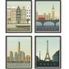 imageHAUS AND HUES City Wall Art Vintage Travel Posters  Set of 4 Travel Wall Art Posters of London New York Print Paris Wall Poster and Amsterdam City Wall Decor Unframed 16x20Black Framed