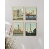 imageHAUS AND HUES City Wall Art Vintage Travel Posters  Set of 4 Travel Wall Art Posters of London New York Print Paris Wall Poster and Amsterdam City Wall Decor Unframed 16x20Beige Framed