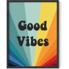 imageHAUS AND HUES Retro Sunglasses Art Poster  Indie Aesthetic Trippy Wall Art Cool Retro Decor for Teen Girls Room Beige Frame 12x16Good Vibes
