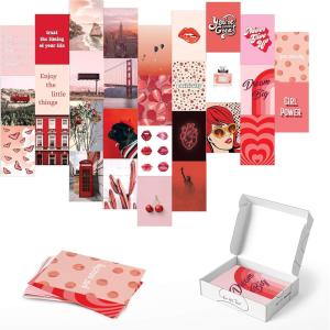 imageHAUS AND HUES Photo Collage Kit for Wall Aesthetic Dcor Beach Aesthetic Posters ampamp Aesthetic Pictures for Wall Collage  Blue Aesthetic Room Decor Photo Collage Kit for Wall Blue Set of 30Red