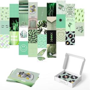imageHAUS AND HUES Photo Collage Kit for Wall Aesthetic Dcor Beach Aesthetic Posters ampamp Aesthetic Pictures for Wall Collage  Blue Aesthetic Room Decor Photo Collage Kit for Wall Blue Set of 30Sage Green
