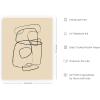 imageHAUS AND HUES Abstract Neutral Wall Decor  Mid Century Art Modern Wall Prints Abstract Wall Decor Neutral Modern Wall Art Abstract Beige Art with Tan Background Beige Frame 12x16Scribble