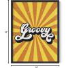 imageHAUS AND HUES Groovy Poster for Bedroom  Retro Wall Art Groovy Room Decor Indie Art Print for Room Aesthetic 70s Poster Hippy Wall Art for Bedrooms BLACK FRAMED 12quot x 16quotGroovy Rays