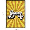 imageHAUS AND HUES Groovy Poster for Bedroom  Retro Wall Art Groovy Room Decor Indie Art Print for Room Aesthetic 70s Poster Hippy Wall Art for Bedrooms BLACK FRAMED 12quot x 16quotGroovy Rays