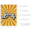 imageHAUS AND HUES Groovy Poster for Bedroom  Retro Wall Art Groovy Room Decor Indie Art Print for Room Aesthetic 70s Poster Hippy Wall Art for Bedrooms BLACK FRAMED 12quot x 16quotGroovy Rays