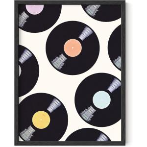 imageHAUS AND HUES Groovy Posters ampamp Hippie Wall Art for Bedroom  Retro Room Decor Indie Posters for Room Aesthetic 70s Poster ampamp Hippy Decor Groovy Rays Black Frame 24x36Vintage Discs