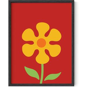 imageHAUS AND HUES Groovy Posters ampamp Hippie Wall Art for Bedroom  Retro Room Decor Indie Posters for Room Aesthetic 70s Poster ampamp Hippy Decor Groovy Rays Black Frame 24x36Red Flower