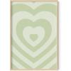 imageHAUS AND HUES Sage Green Wall Dcor  Teen Wall Art Hearts Sage Green Room Decor Aesthetic Cute Posters Aesthetic Heart Wall Art Wall Poster Aesthetic Dark Green Decor 24 x 36 Framed Beige