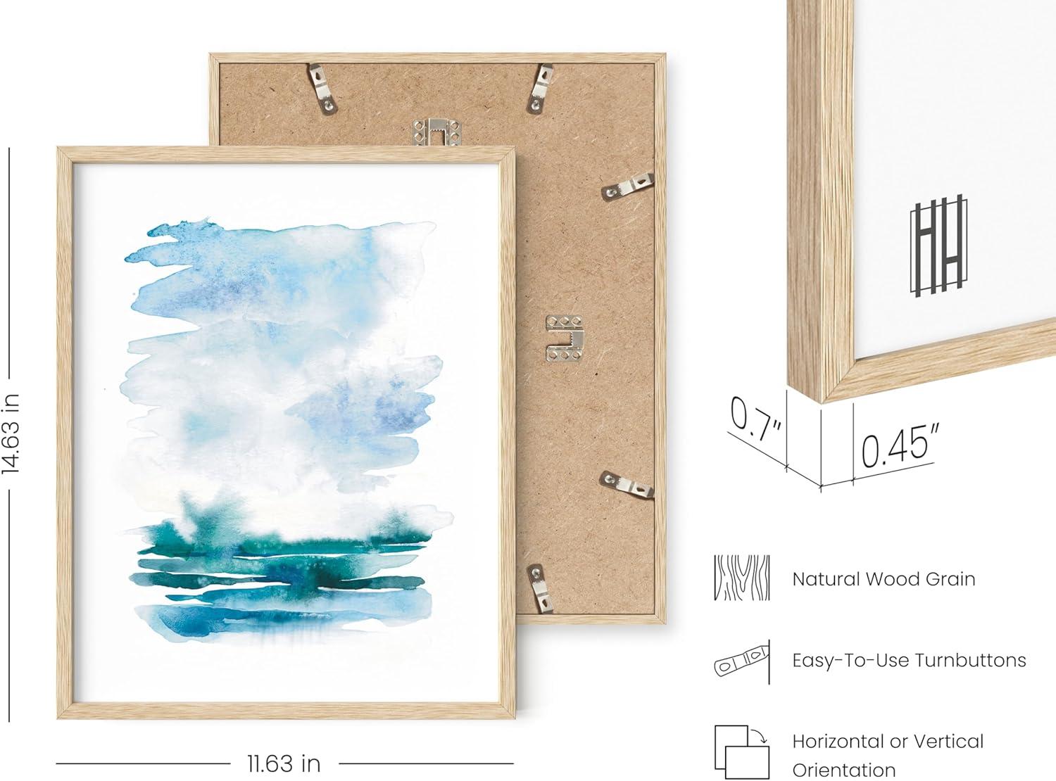 imageHAUS AND HUES Abstract Blue Wall Art Prints Set of 4  Abstract Art Wall Decor for Living Room  Watercolor Prints Navy Blue Wall Art  UNFRAMED 16 x 20Seascape Set of 4