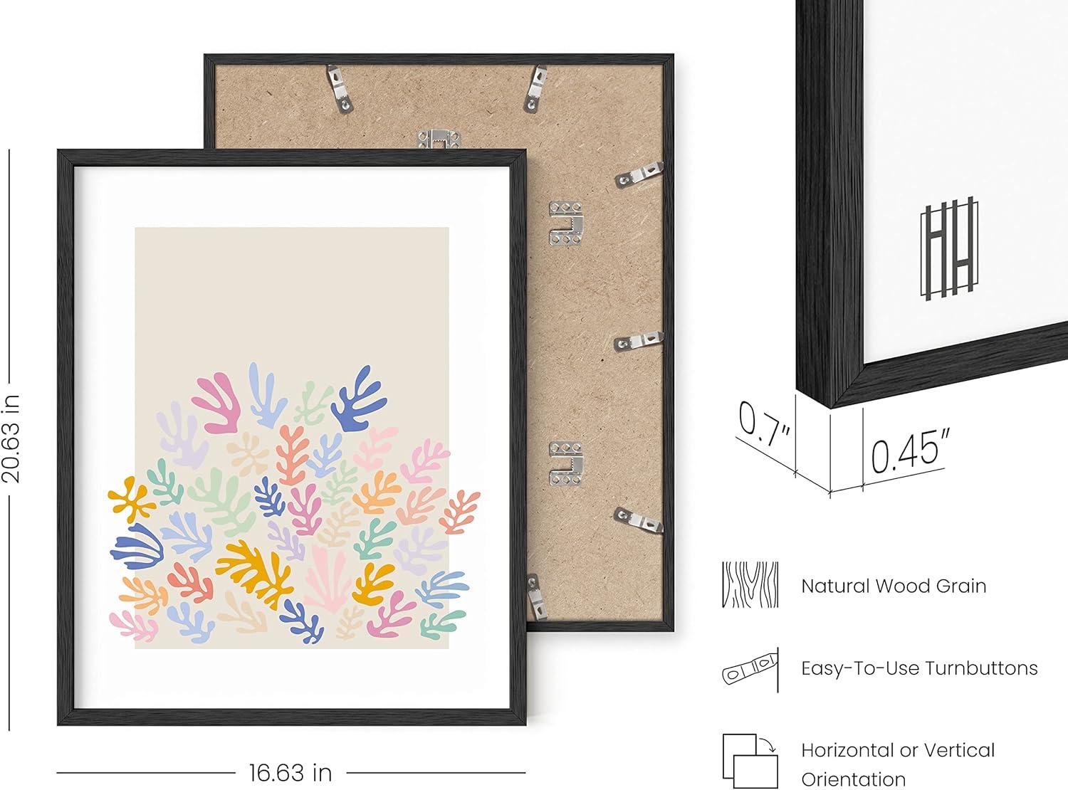 imageHAUS AND HUES Blue Aesthetic Daisy Artwork Indie Room Posters Trendy Wall Art Danish Pastel Decor Beige Frame 16x20Colorful Organic Shapes