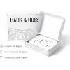 imageHAUS AND HUES Abstract Blue Art  Set of 4 Navy Blue Prints Modern Paintings and Wall Art for Home Decor Unframed 16x20Black  White Set of 4