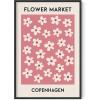 imageHAUS AND HUES Art Exhibition Poster  Danish Pastel Pink Posters for Room Aesthetic Geometric Wall Art Pink Art Prints Danish Pastel Decor Beige Frame 24x36Flower Market Copenhagen