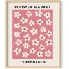 imageHAUS AND HUES Art Exhibition Poster  Danish Pastel Pink Posters for Room Aesthetic Geometric Wall Art Pink Art Prints Danish Pastel Decor Beige Frame 24x36Flower Market Copenhagen