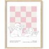 Statues on Pink Checks
