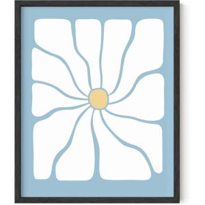 imageHAUS AND HUES Blue Aesthetic Daisy Artwork  Indie Posters for Room Aesthetic Trendy Danish Pastel Decor Unframed 16x20