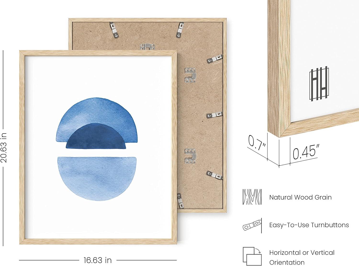 imageHAUS AND HUES Abstract Blue Art  Set of 4 Abstract Art Wall Decor for Living Room Watercolor Prints Wall Art Navy Blue Wall Art Black Frame 11x14Abstract Blue