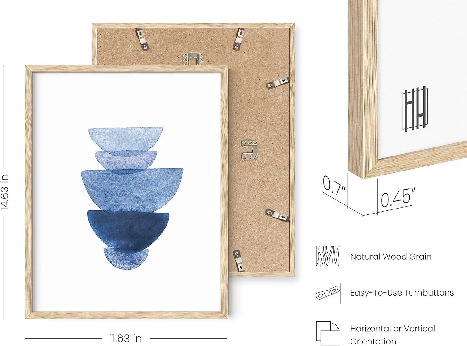 imageHAUS AND HUES Blue Abstract Wall Art  Set of 4 Watercolor Prints Abstract Blue Art Abstract Wall Art with Frame Abstract Art Wall Decor Watercolor Art Prints Black Frame 16x20Abstract Blue