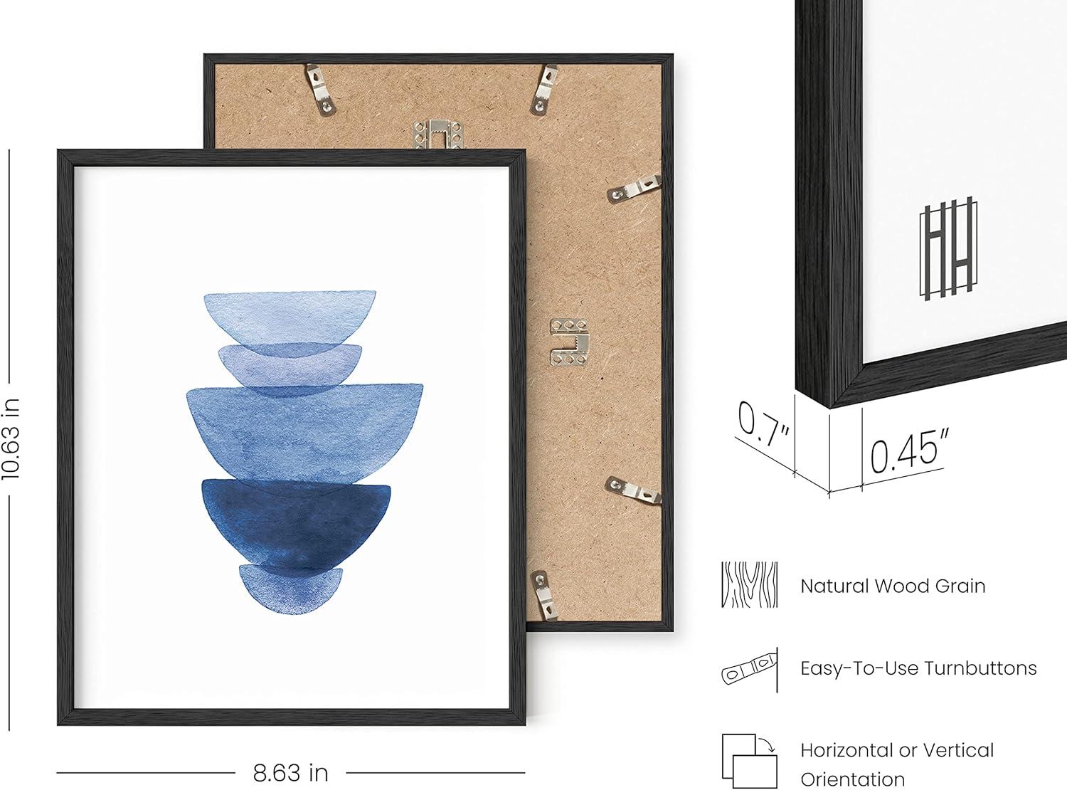 imageHAUS AND HUES Blue Abstract Wall Art  Set of 4 Watercolor Prints Abstract Blue Art Abstract Wall Art with Frame Abstract Art Wall Decor Watercolor Art Prints Black Frame 16x20Abstract Blue