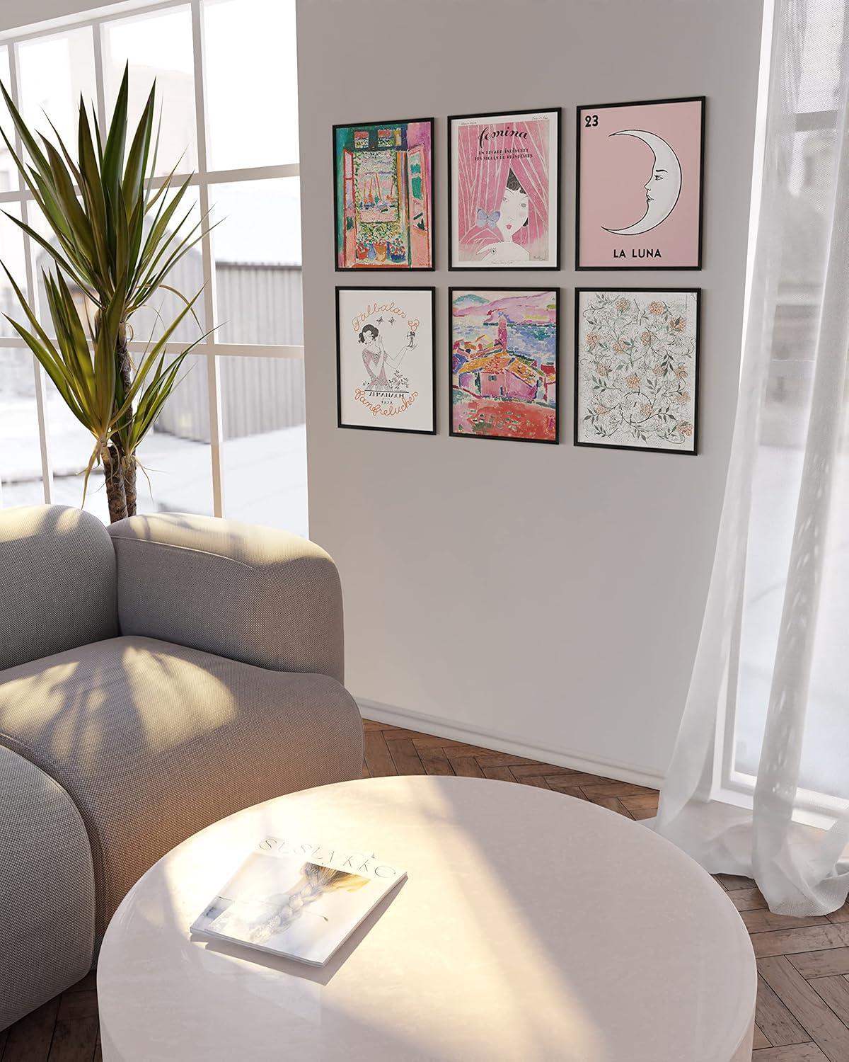 imageHAUS AND HUES Hilma Af Klint Wall Decor  Set of 6 Famous Art Prints Vintage Wall Prints Famous Paintings Wall Art Artist Posters For Room Aesthetic Geometric Wall Print 8x10 UnframedPink Classics