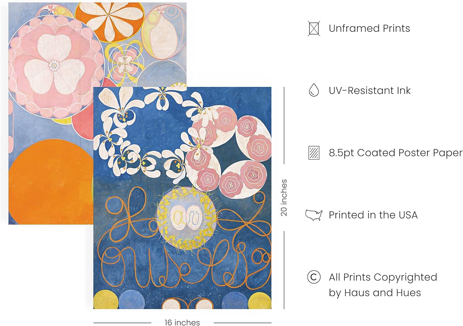 imageHAUS AND HUES Hilma Af Klint Wall Decor  Set of 6 Famous Art Prints Vintage Wall Prints Famous Paintings Wall Art Artist Posters For Room Aesthetic Geometric Wall Print 8x10 UnframedHilma Af Klint