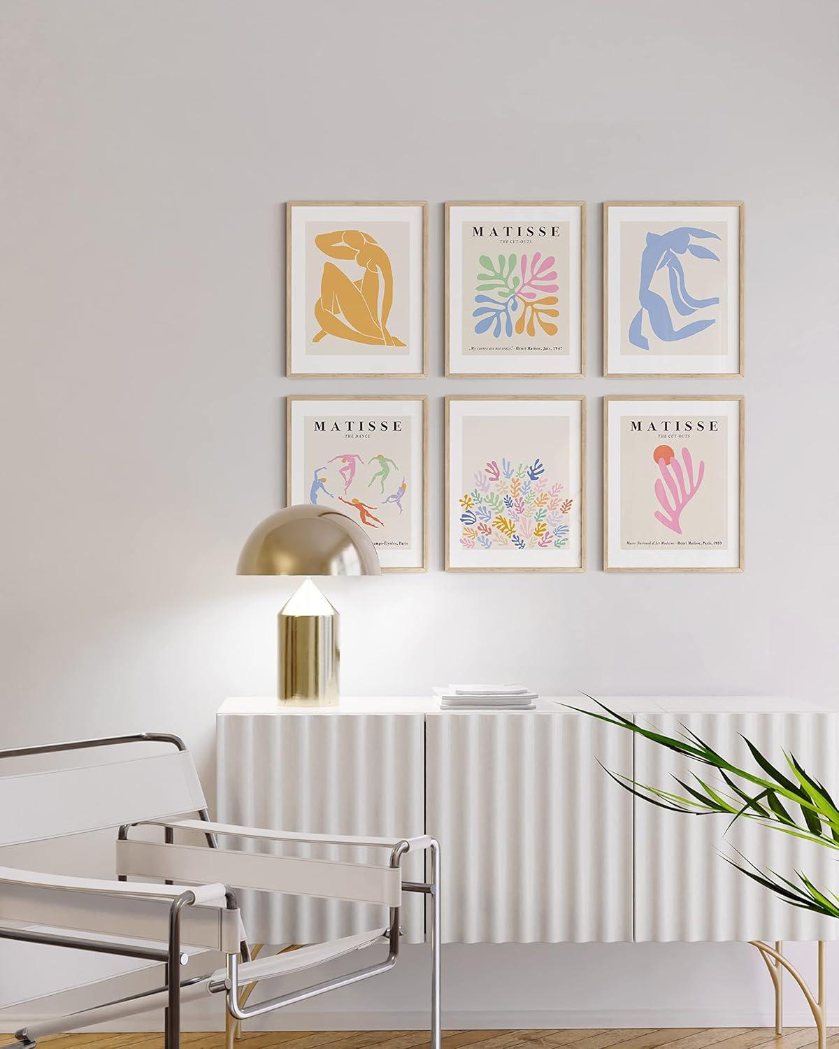 imageHAUS AND HUES Hilma Af Klint Wall Decor  Set of 6 Famous Art Prints Vintage Wall Prints Famous Paintings Wall Art Artist Posters For Room Aesthetic Geometric Wall Print 8x10 UnframedPastel Matisse