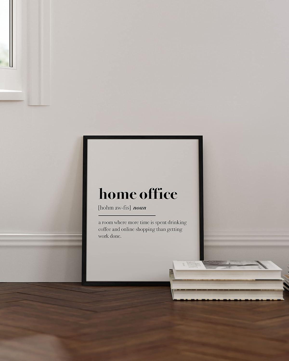 imageHAUS AND HUES Home Office Wall Decor  Funny Wall Art for Office Cubicle Wall Decor Funny Office Decorations for Work Funny Cubicle Decor Wall Sayings for Office Meeting Framed Beige 16x20Home Office