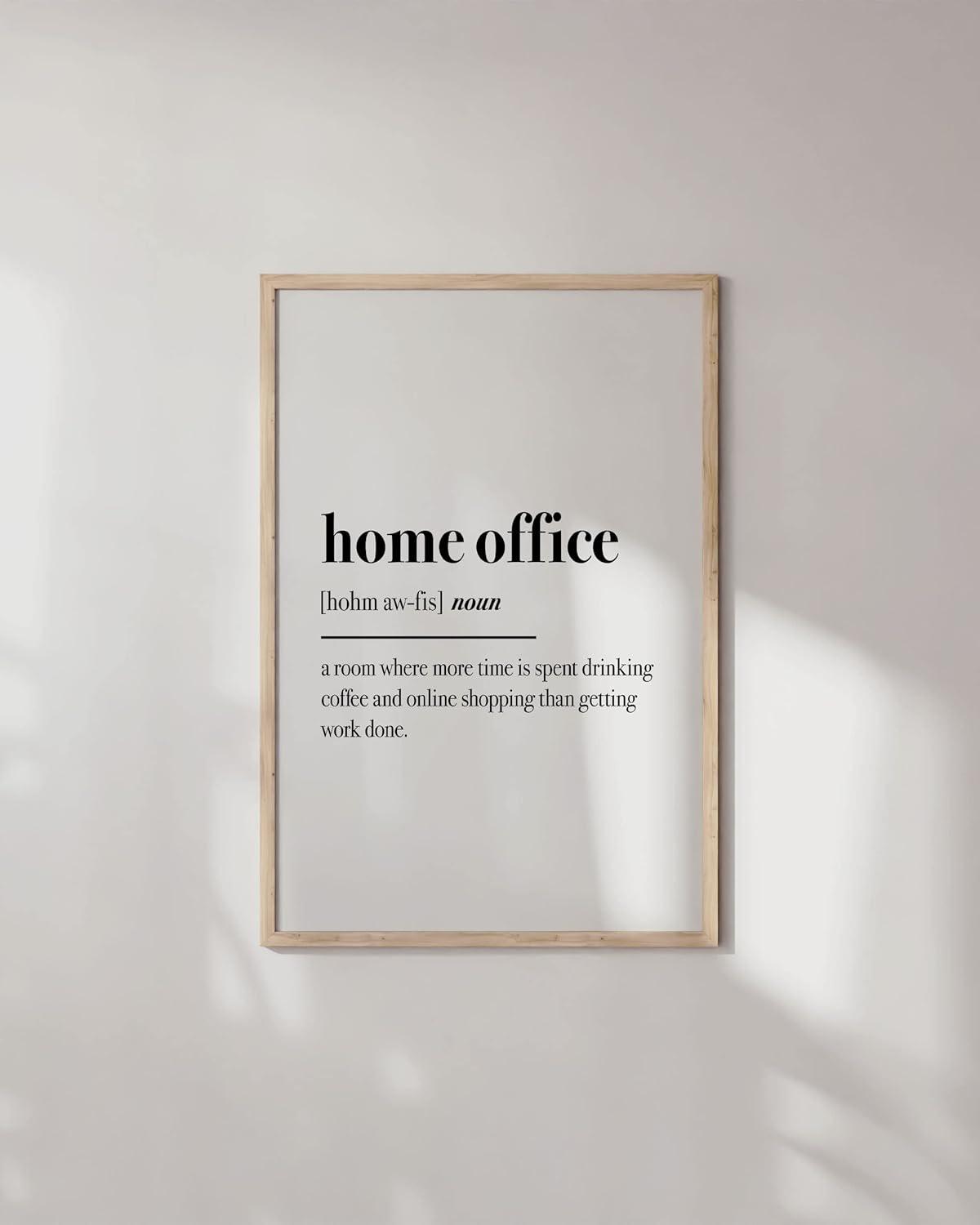 imageHAUS AND HUES Home Office Wall Decor  Funny Wall Art for Office Cubicle Wall Decor Funny Office Decorations for Work Funny Cubicle Decor Wall Sayings for Office Meeting Framed Beige 16x20Home Office