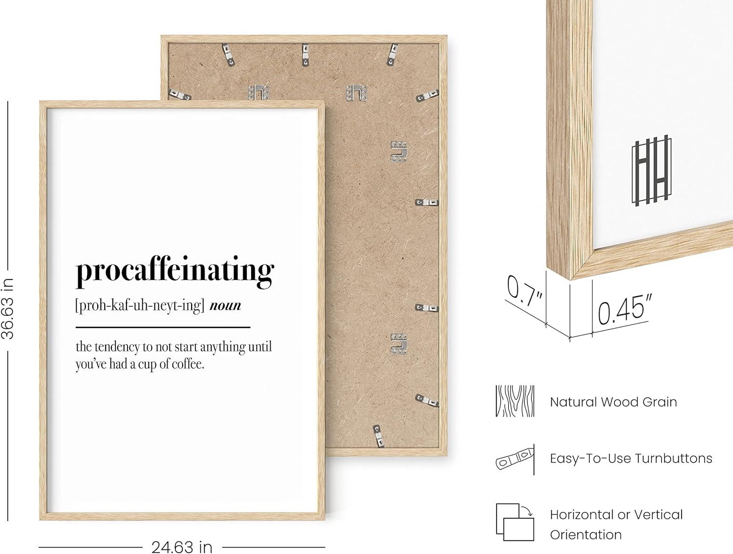 imageHAUS AND HUES Home Office Wall Decor  Funny Wall Art for Office Cubicle Wall Decor Funny Office Decorations for Work Funny Cubicle Decor Wall Sayings for Office Meeting Framed Beige 16x20Procaffeinating