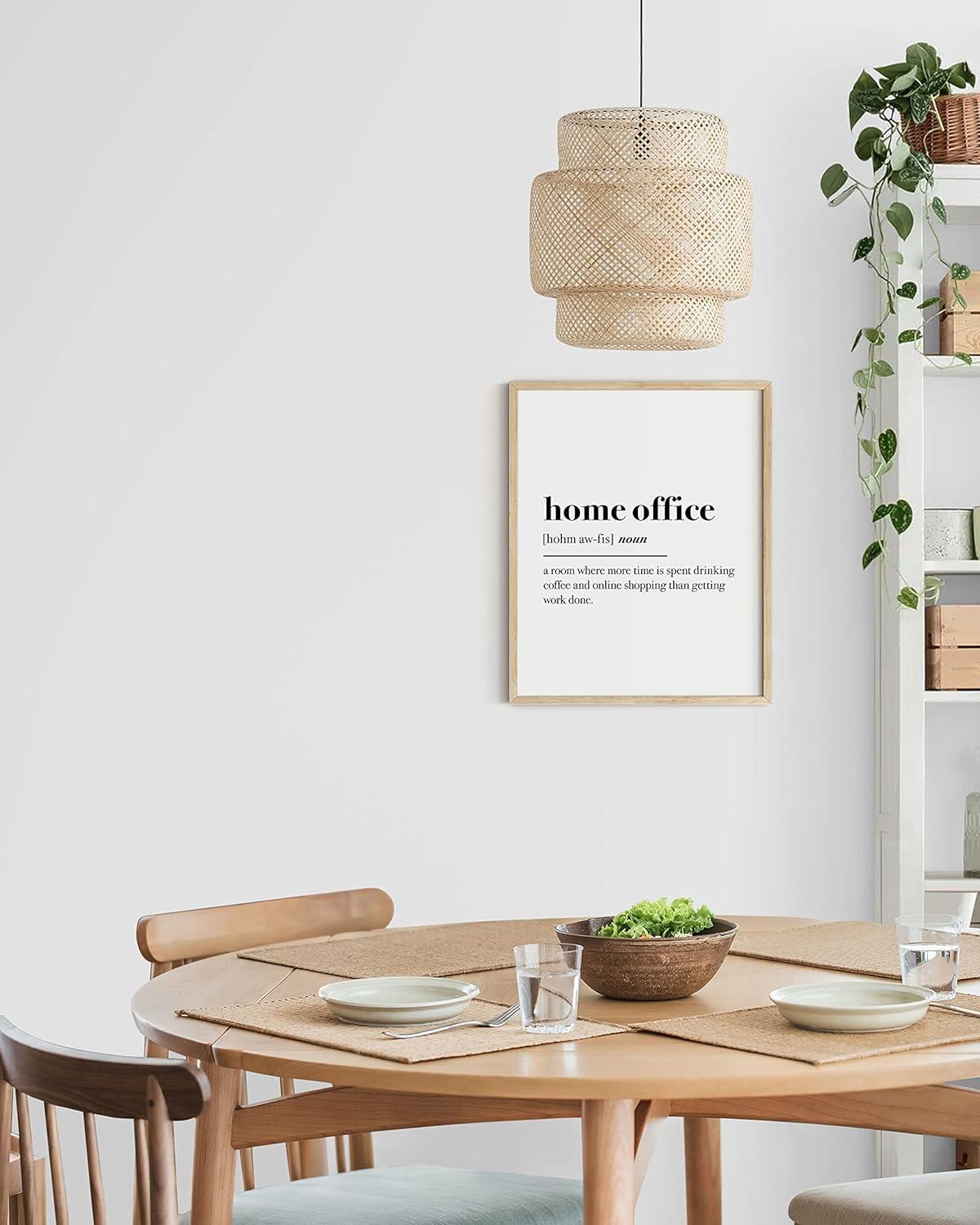 imageHAUS AND HUES Home Office Wall Decor  Funny Wall Art for Office Cubicle Wall Decor Funny Office Decorations for Work Funny Cubicle Decor Wall Sayings for Office Meeting Framed Beige 16x20Home Office