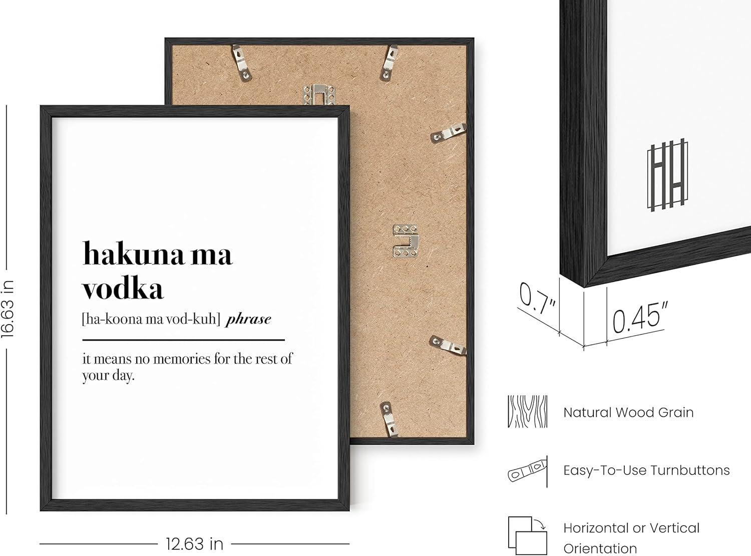 imageHAUS AND HUES Home Office Wall Decor  Funny Wall Art for Office Cubicle Wall Decor Funny Office Decorations for Work Funny Cubicle Decor Wall Sayings for Office Meeting Framed Beige 16x20Hakuna Ma Vodka