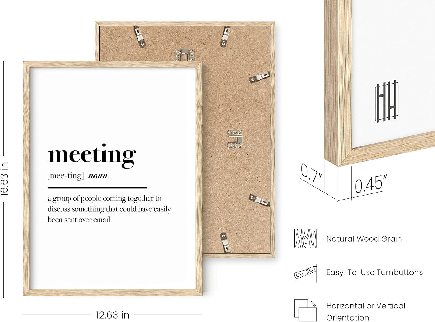 imageHAUS AND HUES Home Office Wall Decor  Funny Wall Art for Office Cubicle Wall Decor Funny Office Decorations for Work Funny Cubicle Decor Wall Sayings for Office Meeting Framed Beige 16x20Meeting