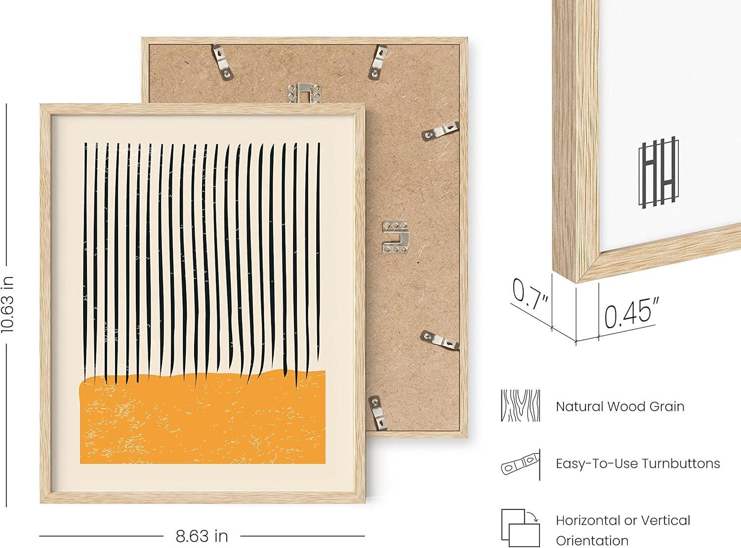 imageHAUS AND HUES Nature Wall Art  Set of 4 Landscape Wall Art Watercolor Prints Abstract Nature Wall Decor Earth Tones Neutral Art Beige Frame 11x14Colors  Lines