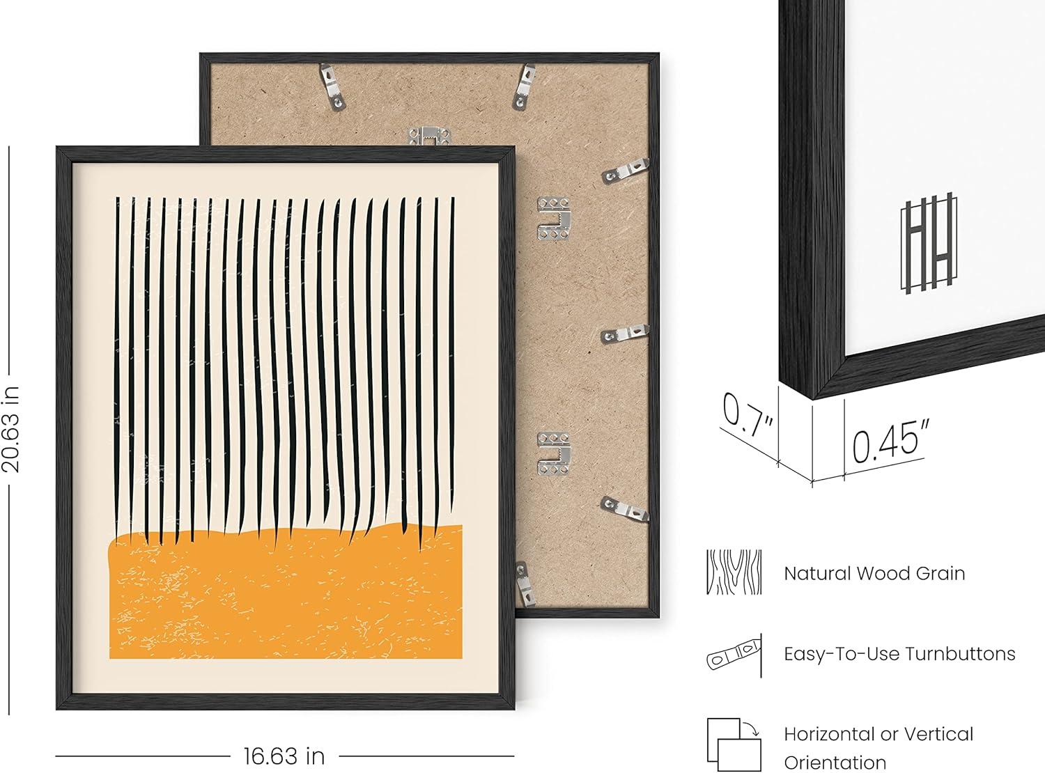 imageHAUS AND HUES Nature Wall Art  Set of 4 Landscape Wall Art Watercolor Prints Abstract Nature Wall Decor Earth Tones Neutral Art Beige Frame 11x14Colors  Lines