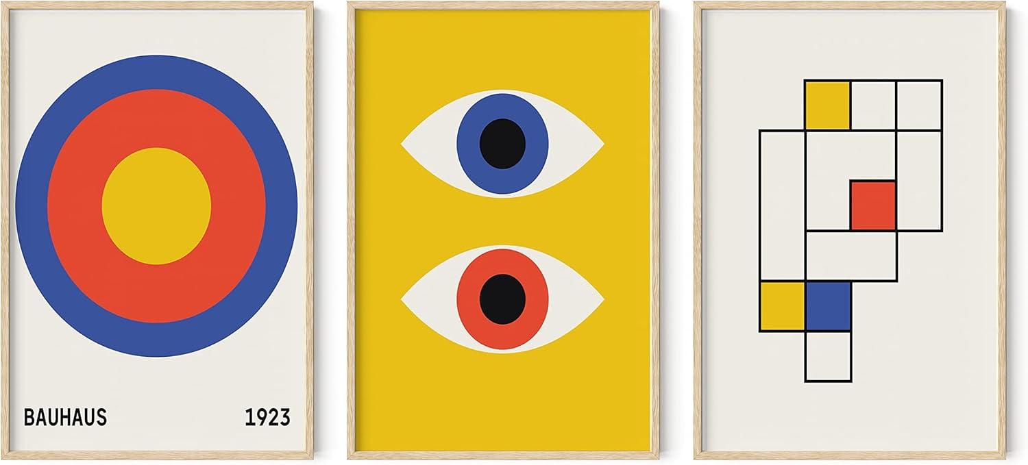 imageHAUS AND HUES Preppy Wall Art  Set of 3 Colorful Travel Posters Trendy City and Beach Prints for Bedroom Decor Unframed 24x36Bauhaus