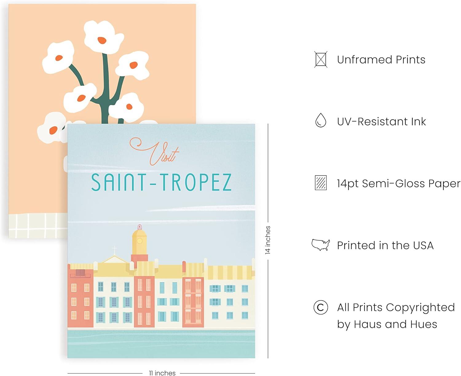 imageHAUS AND HUES Travel Wall Art  Framed Wall Art Italy Travel Posters Europe Wall Flower Pictures Vintage Posters Framed Peach Wall Decor Flower Prints Amalfi Poster Beige Frame 11x14Travel Gallery