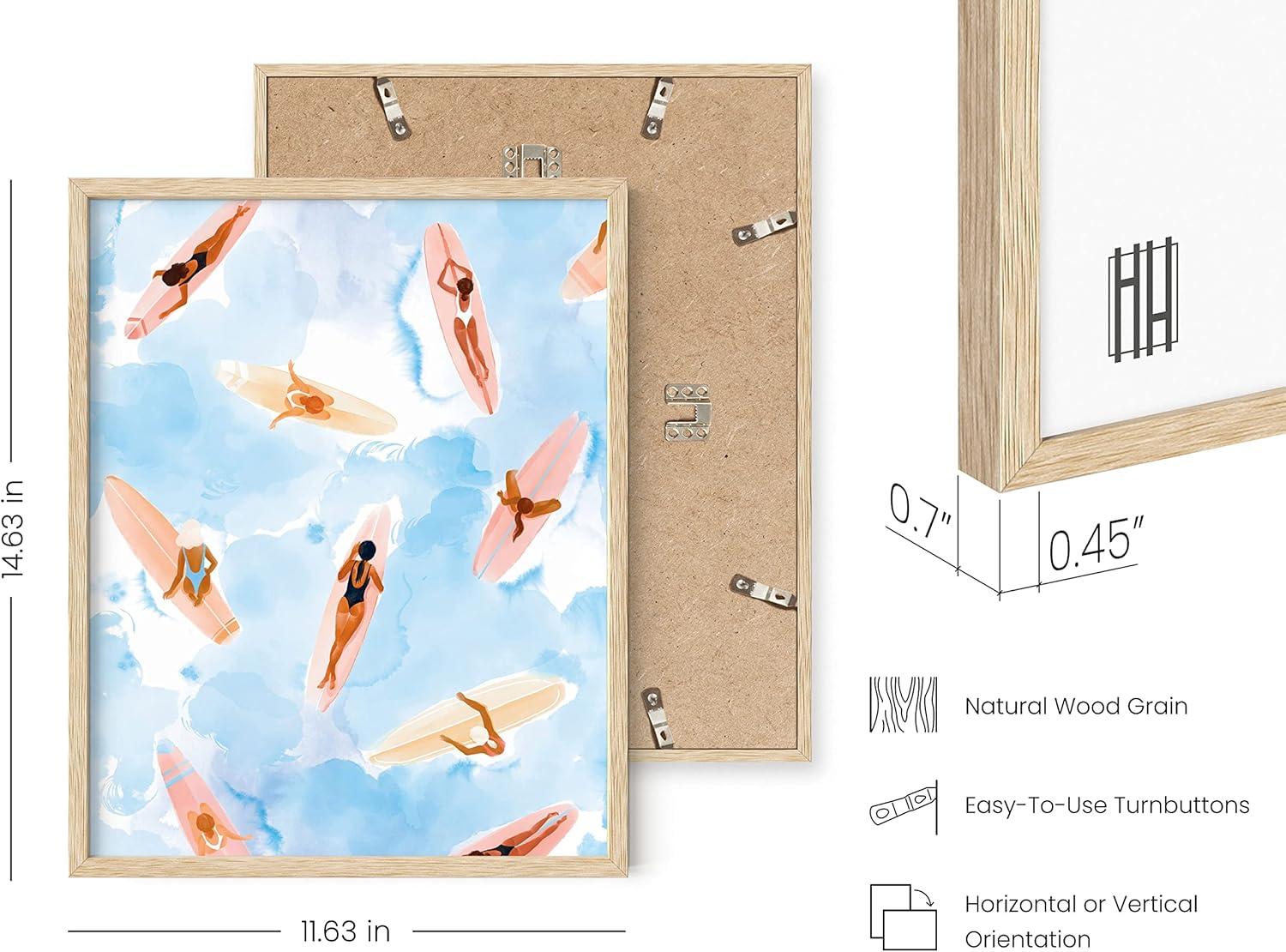 imageHAUS AND HUES Travel Wall Art  Framed Wall Art Italy Travel Posters Europe Wall Flower Pictures Vintage Posters Framed Peach Wall Decor Flower Prints Amalfi Poster Beige Frame 11x14Summer Gallery